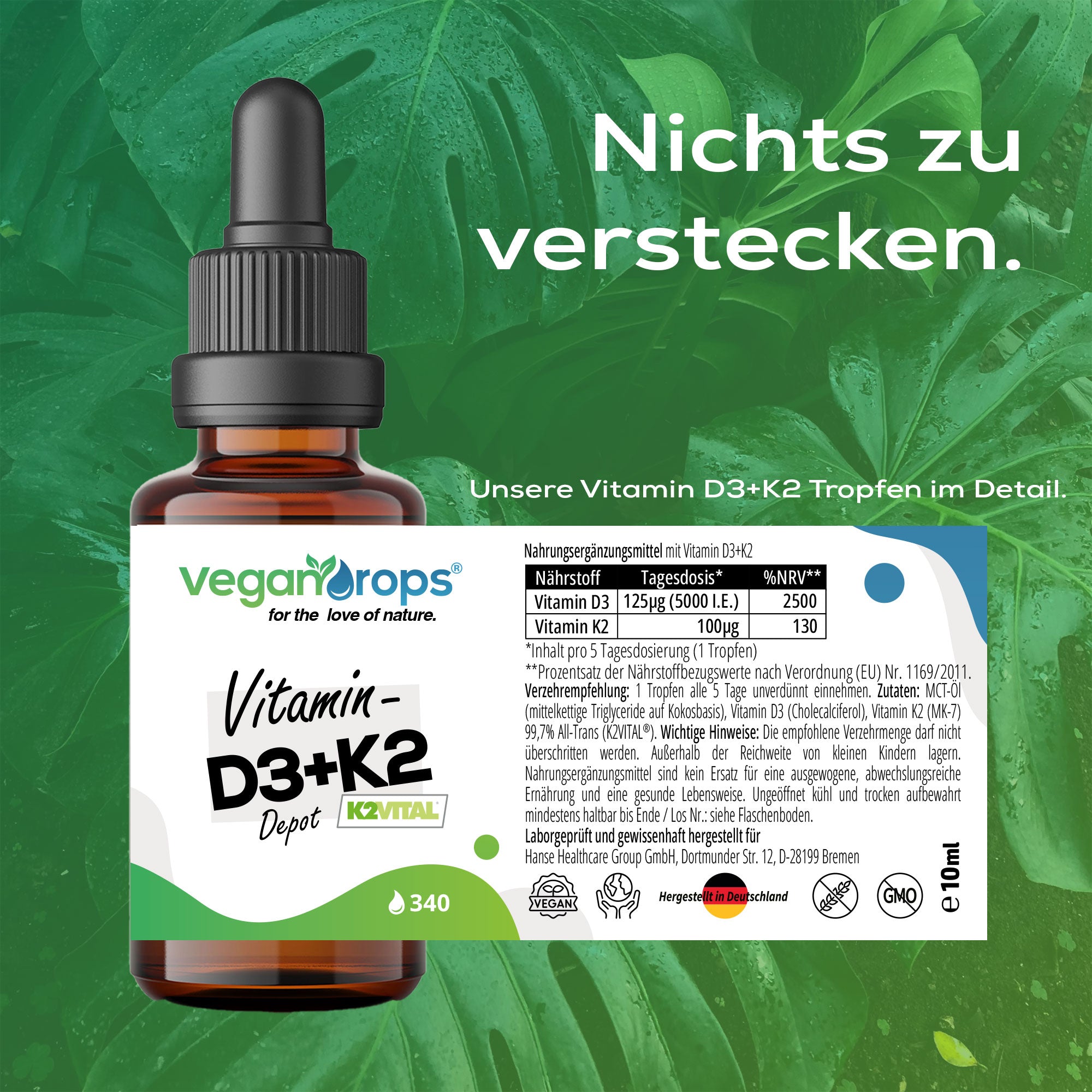 Vitamin D3 / K2 Depot Tropfen (5000 i.E. &amp; 100 mcg)